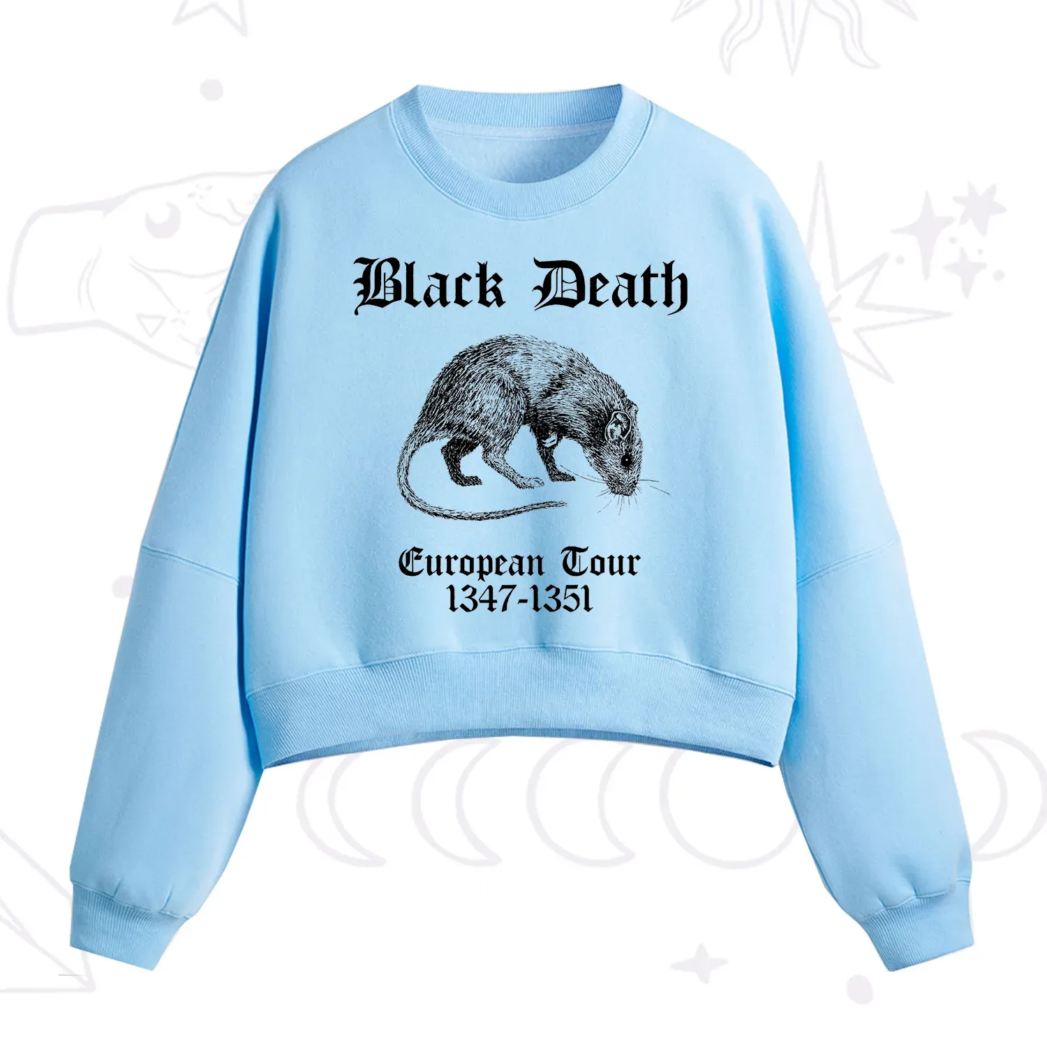 Purplehecate Black Death European Tour Fleece Cropped Sweatshirt