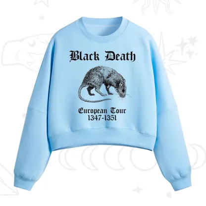 Purplehecate Black Death European Tour Fleece Cropped Sweatshirt