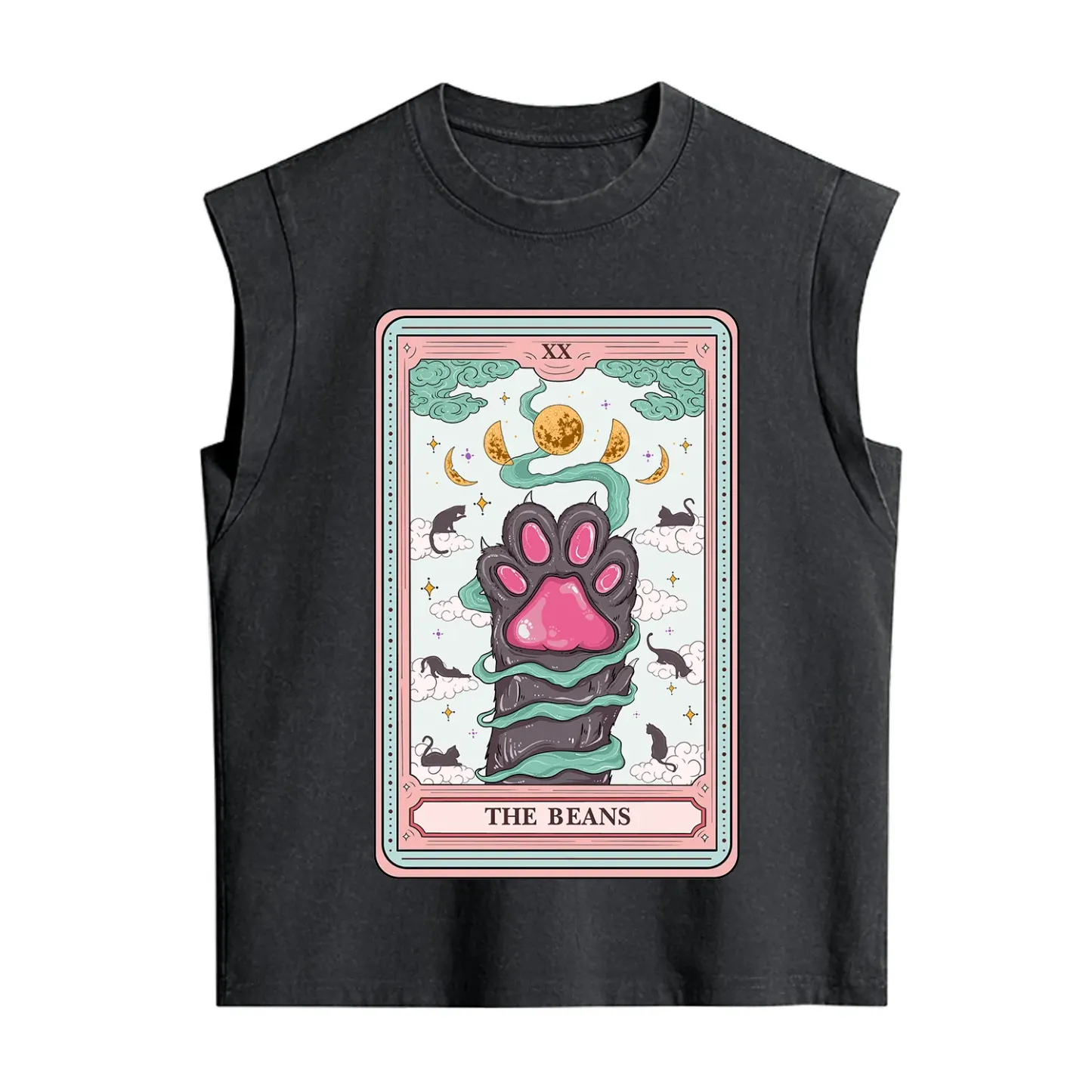 Purplehecate The Beans Cat Tarot Vintage Washed Tank