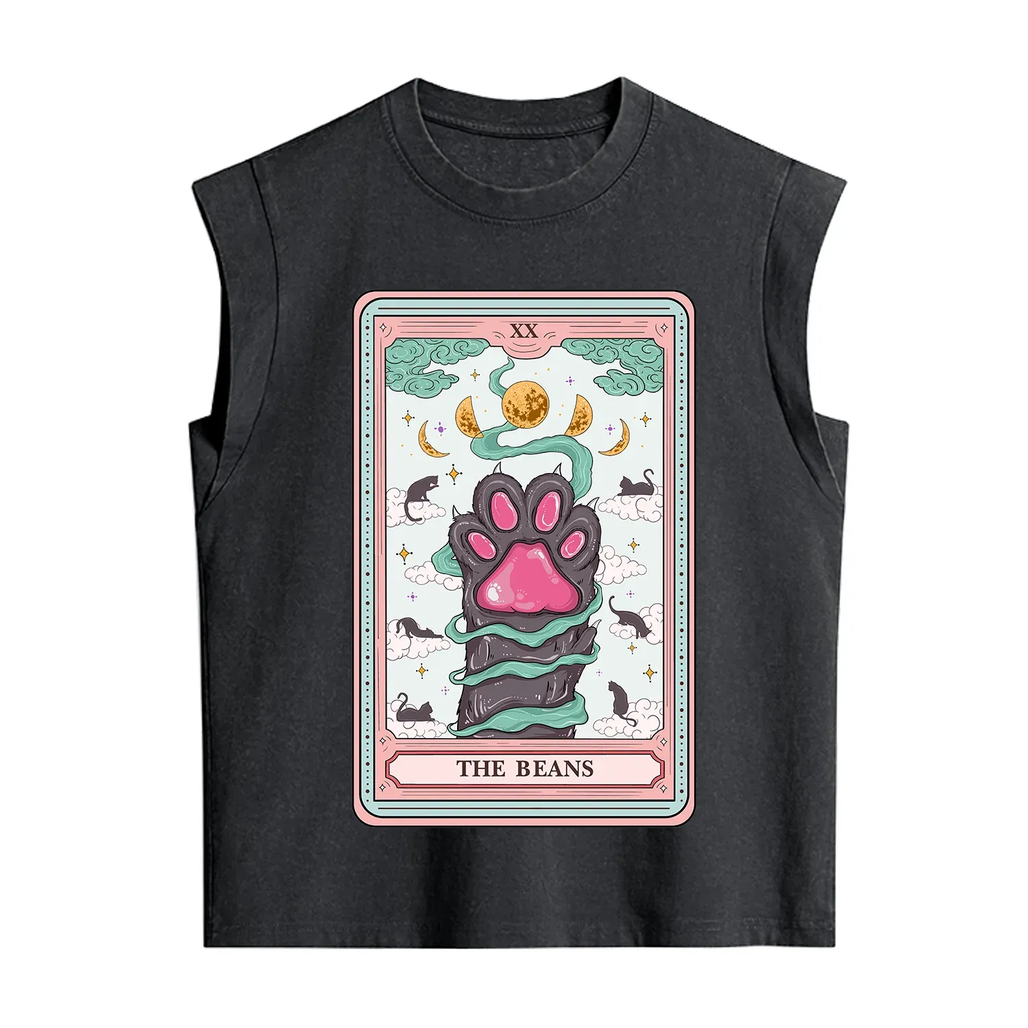 Purplehecate The Beans Cat Tarot Vintage Washed Tank