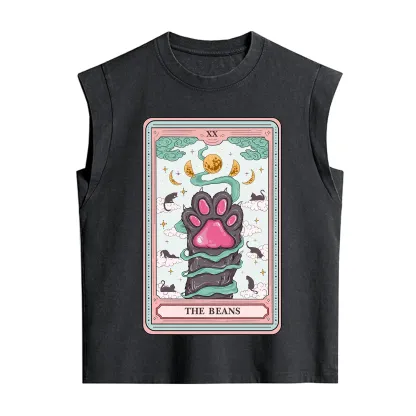 Purplehecate The Beans Cat Tarot Vintage Washed Tank