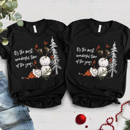Purplehecate  It's The Most Wonderful Time Of The Year Christmas Couple T-Shirts