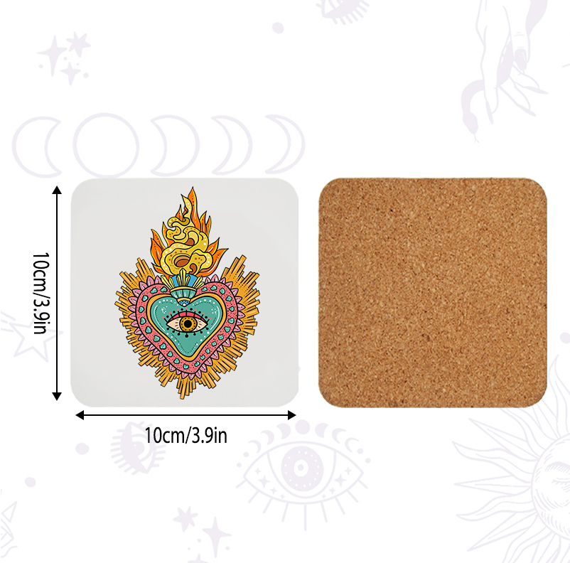 Purplehecate Rainbow Sacred Heart Coaster