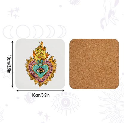 Purplehecate Rainbow Sacred Heart Coaster