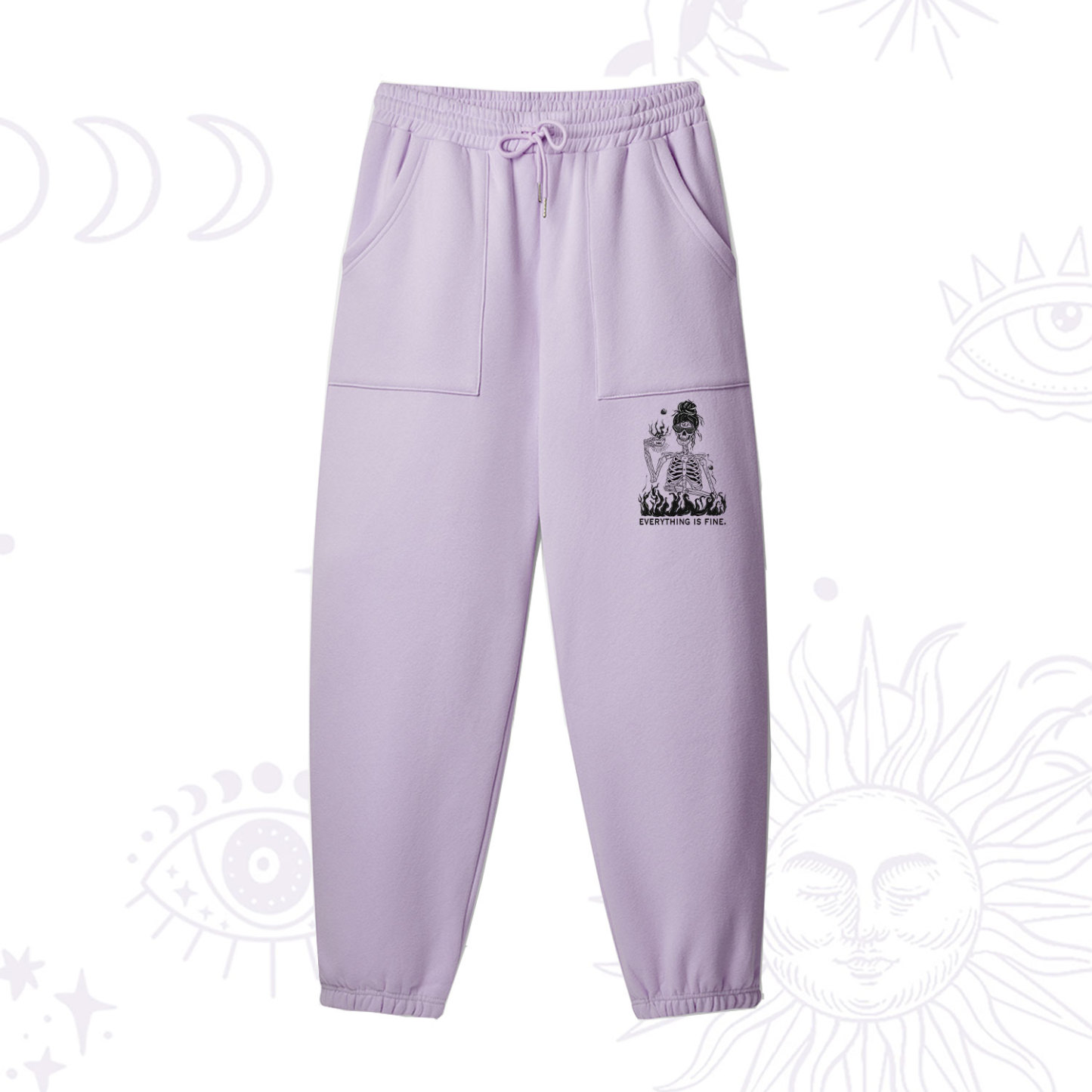 Purplehecate Everything Is Fine Fleece Sweatpants