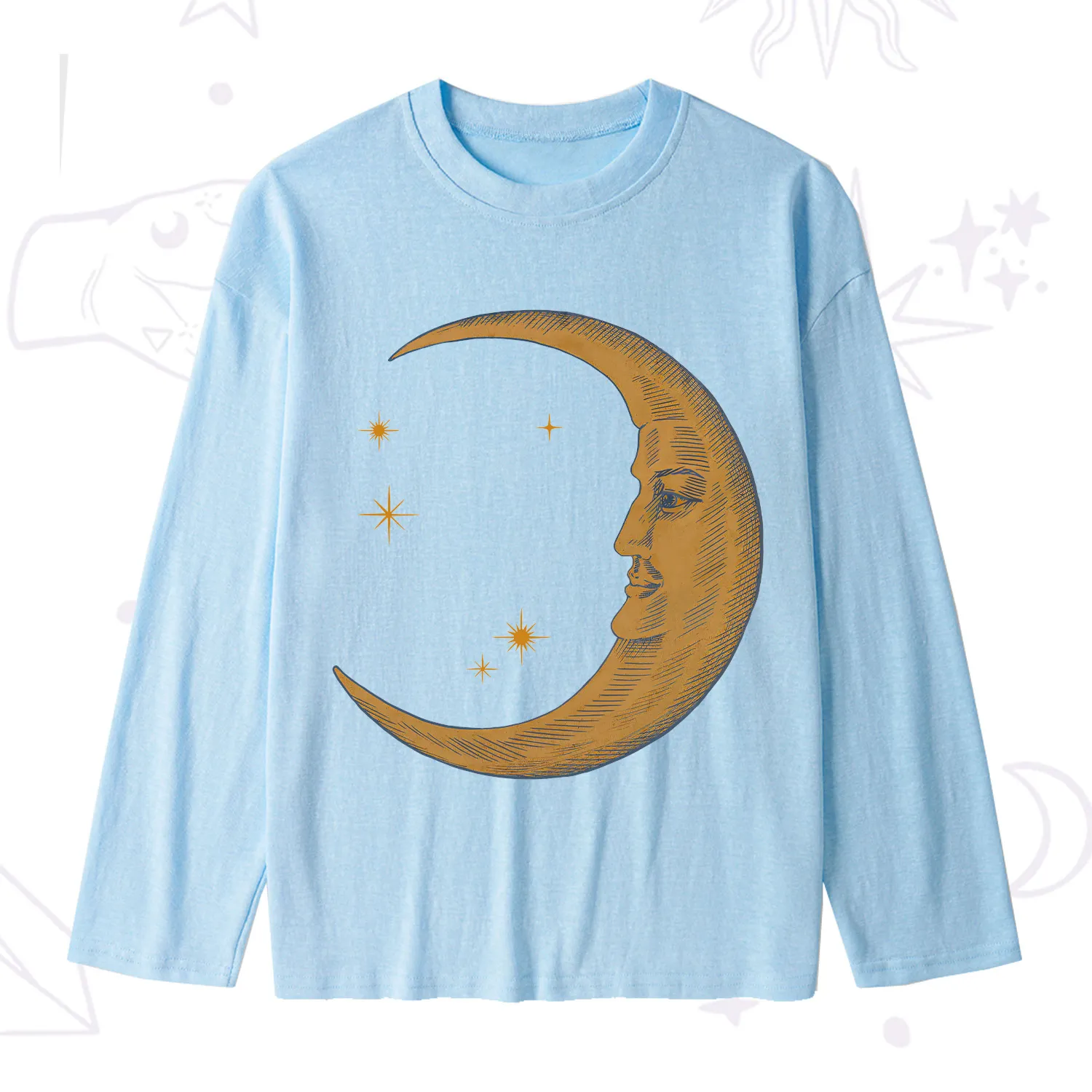 Purplehecate Celestial Moon Slub Long Sleeve T-Shirt