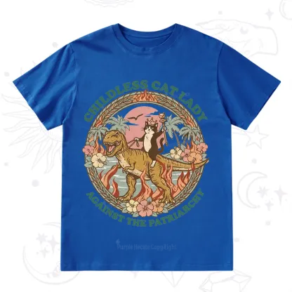 Purplehecate Childless Cat Lady Burn the Patriarchy T-Shirt