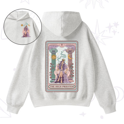 Purplehecate The High Priestess Tarot Card Fleece Hoodie Suit