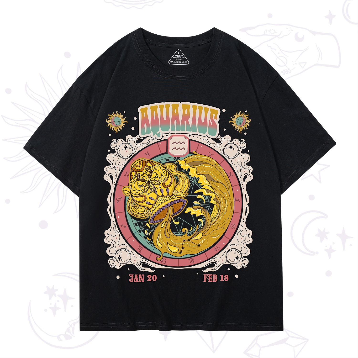 Purplehecate Aquarius Cosmic Zodiac T-Shirt