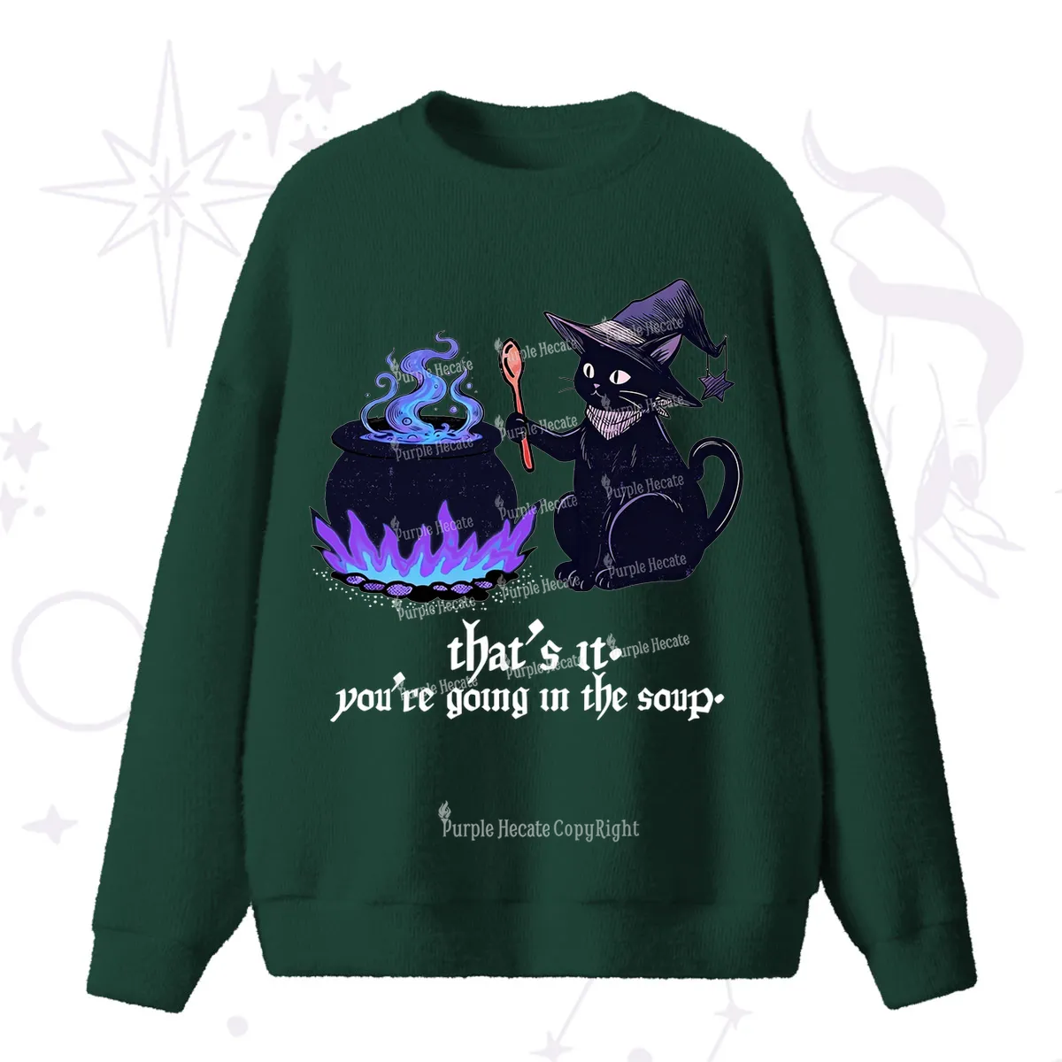 Purplehecate Trust Your Instincts Fuzzy Ugly Sweater