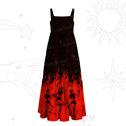 Purplehecate Infernal Revelry Wide Straps Maxi Dress