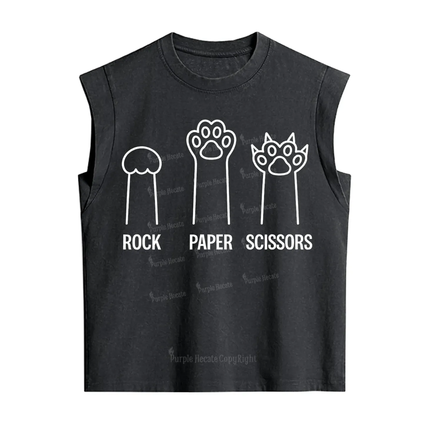 [Copy]Purplehecate Black Cat Vintage Washed Tank