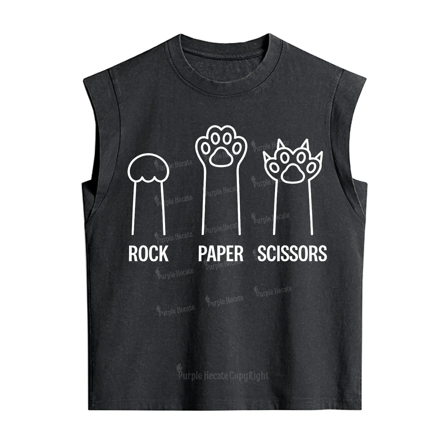[Copy]Purplehecate Black Cat Vintage Washed Tank