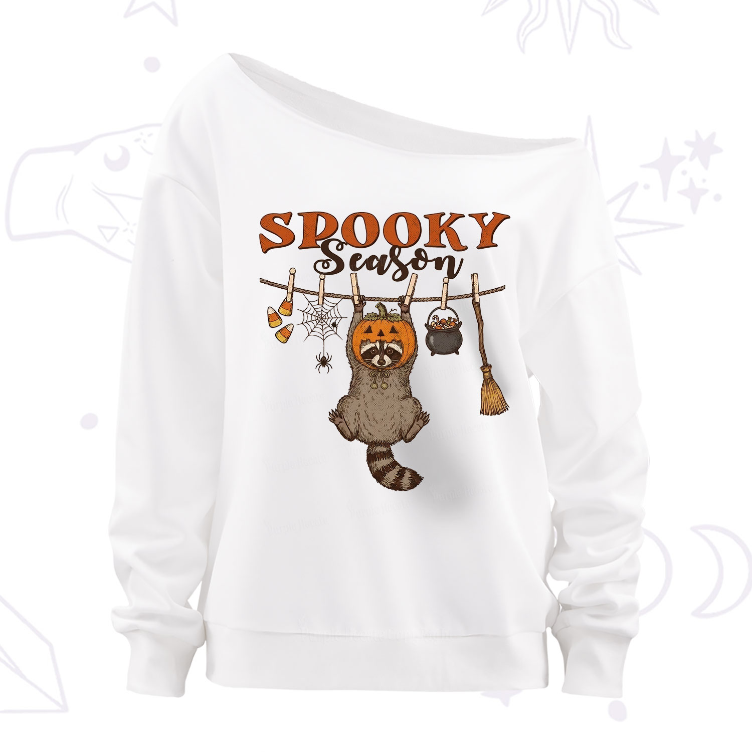 Purplehecate Spooky Season Off The Shoulder Sweatshirt