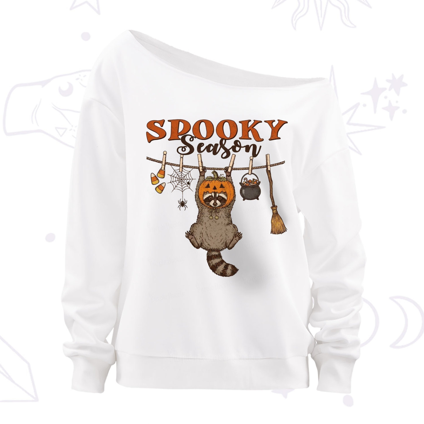 Purplehecate Spooky Season Off The Shoulder Sweatshirt