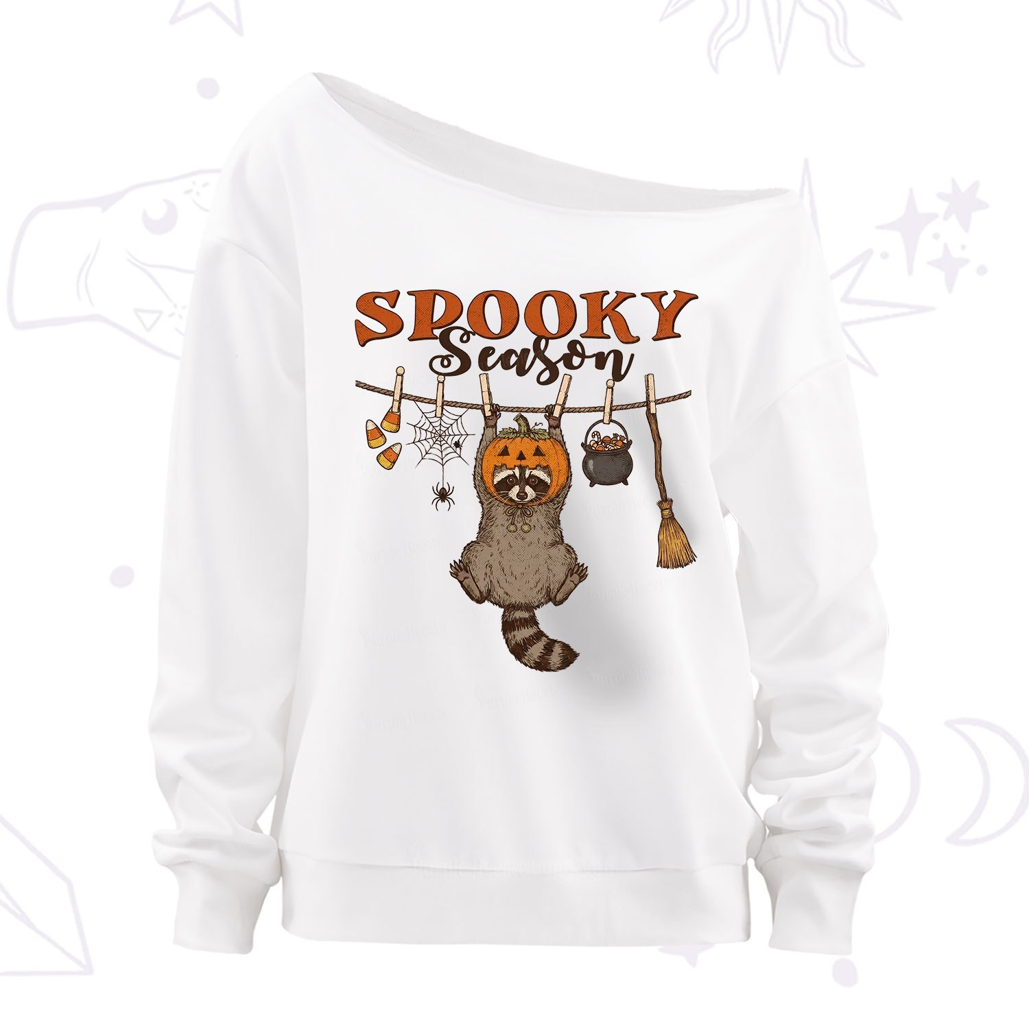Purplehecate Spooky Season Off The Shoulder Sweatshirt