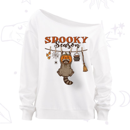 Purplehecate Spooky Season Off The Shoulder Sweatshirt