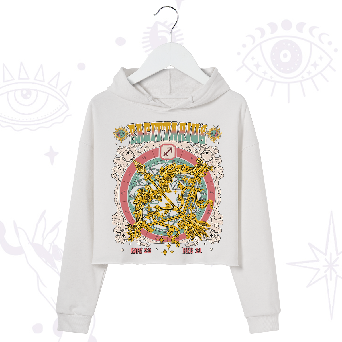 Purplehecate Sagittarius Cosmic Zodiac Crop Hoodie