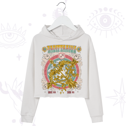 Purplehecate Sagittarius Cosmic Zodiac Crop Hoodie