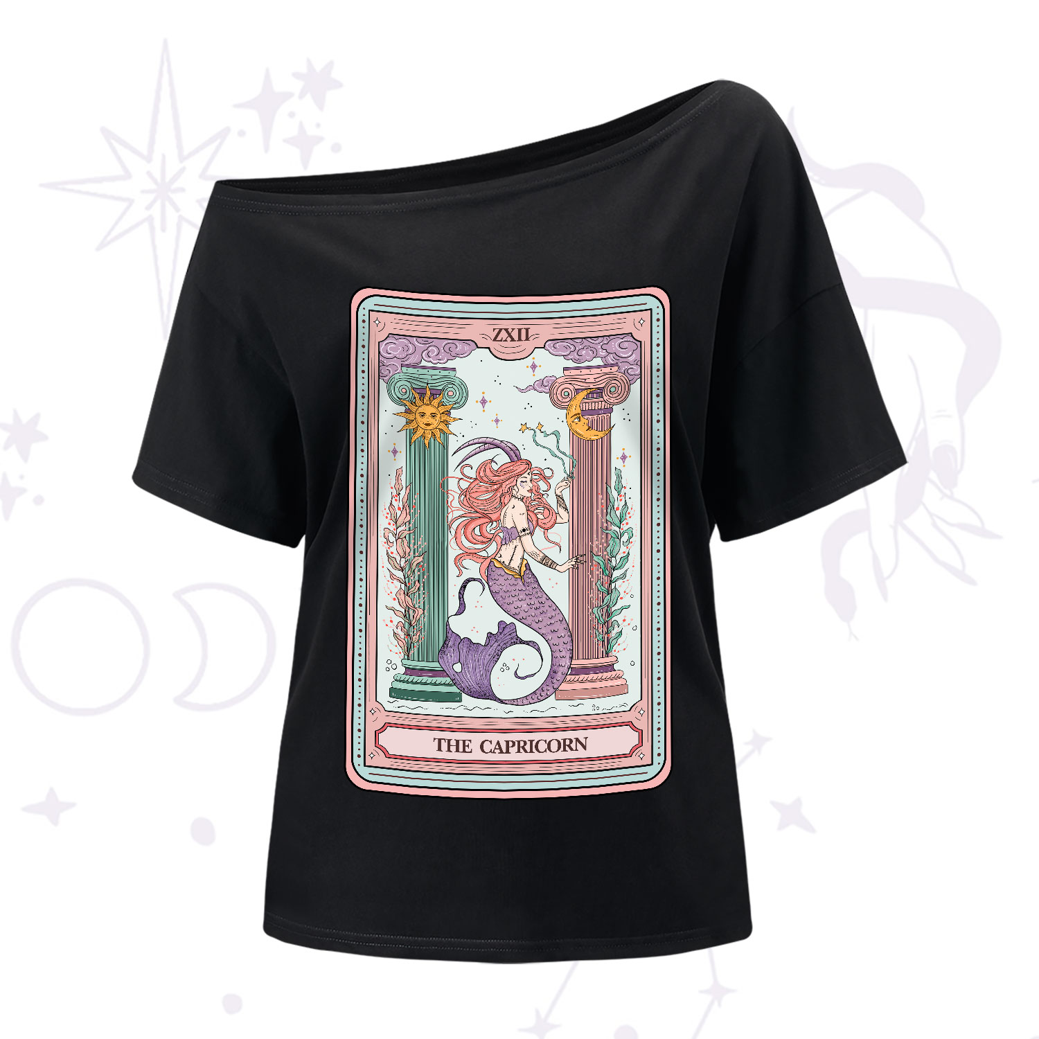 Purplehecate The Capricorn Goddess Tarot One-Shoulder T-Shirt