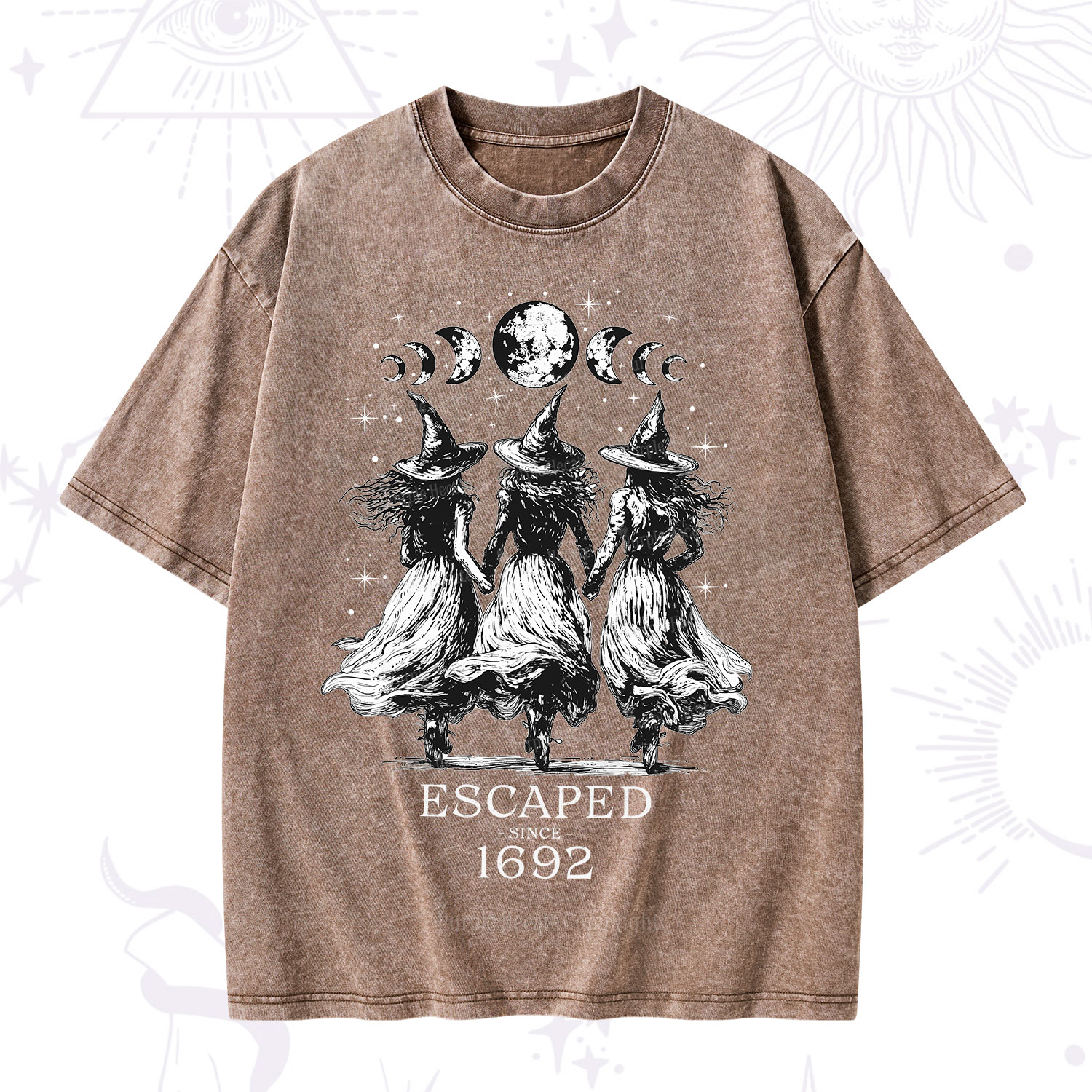 Purplehecate Escaped Since 1692 Washed T-Shirt