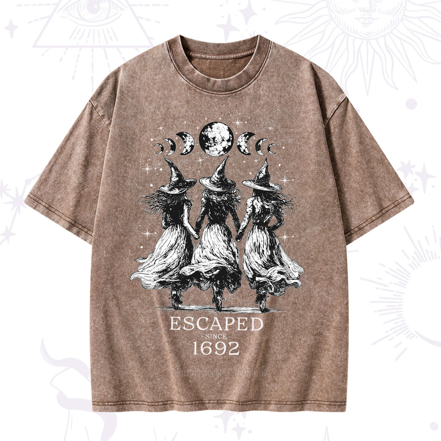 Purplehecate Escaped Since 1692 Washed T-Shirt