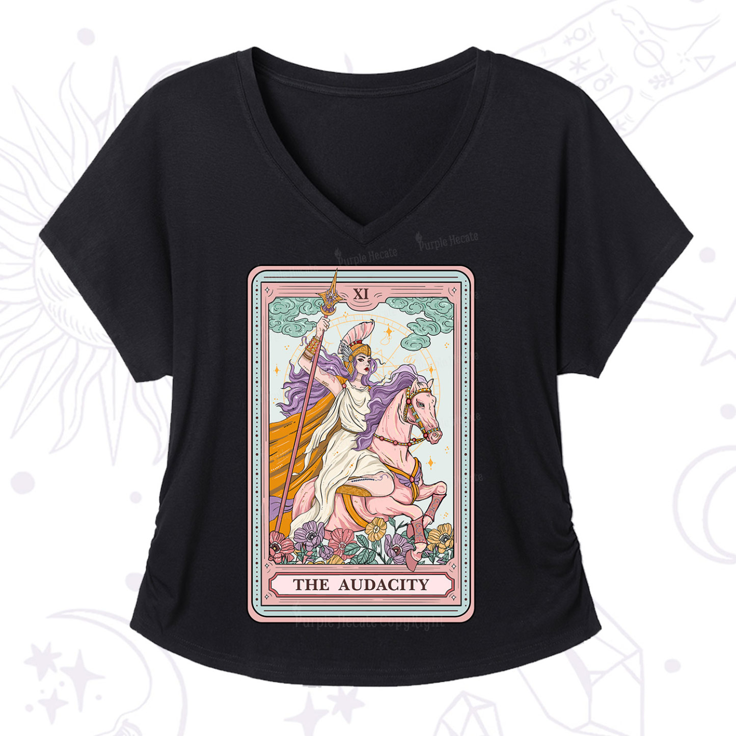Purplehecate The Audacity Tarot Card V-Neck T-Shirt