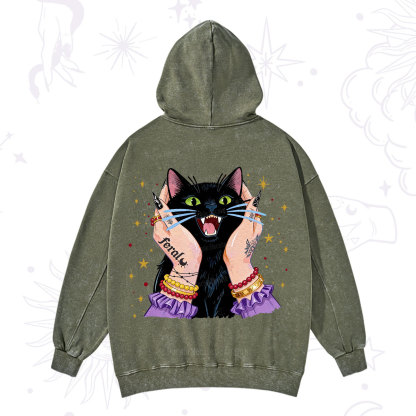 Purplehecate Feral Cat Magic Washed Hoodie