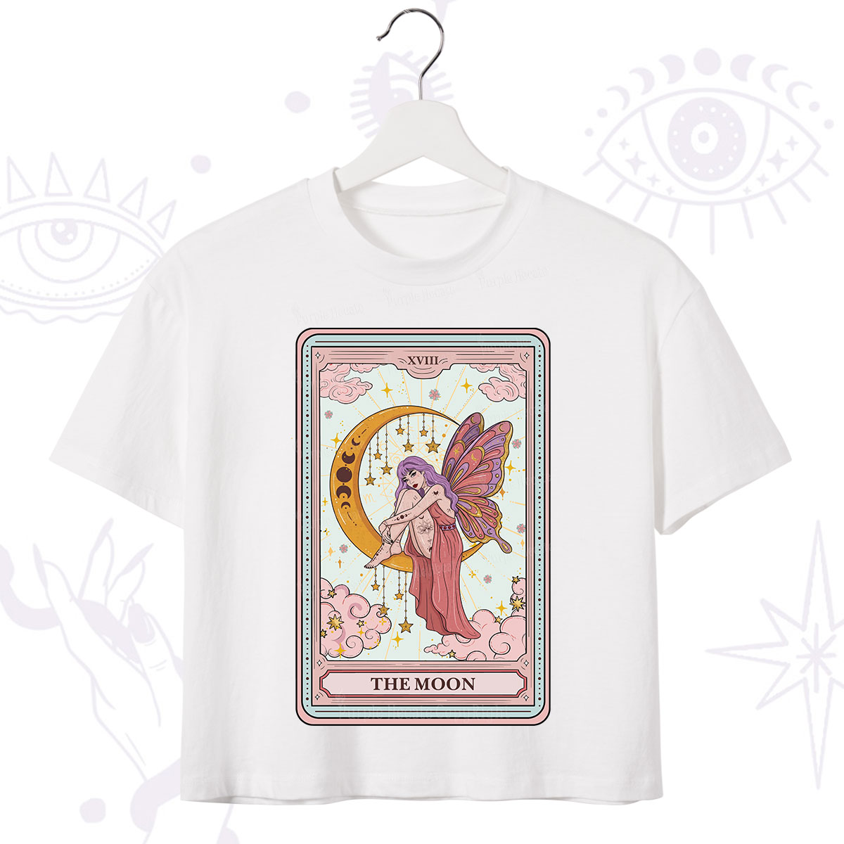 Purplehecate The Moon Tarot Crop T-Shirt
