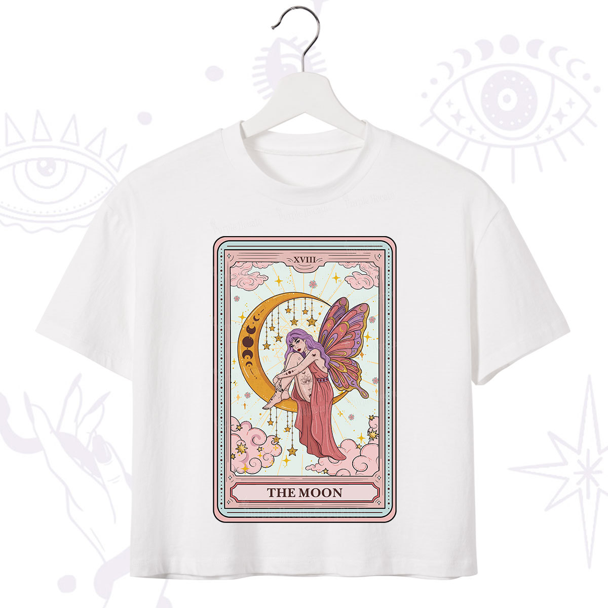 Purplehecate The Moon Tarot Crop T-Shirt