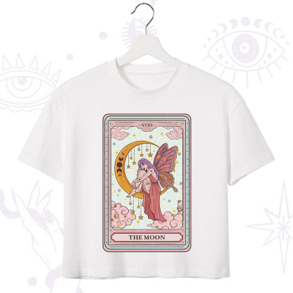 Purplehecate The Moon Tarot Crop T-Shirt