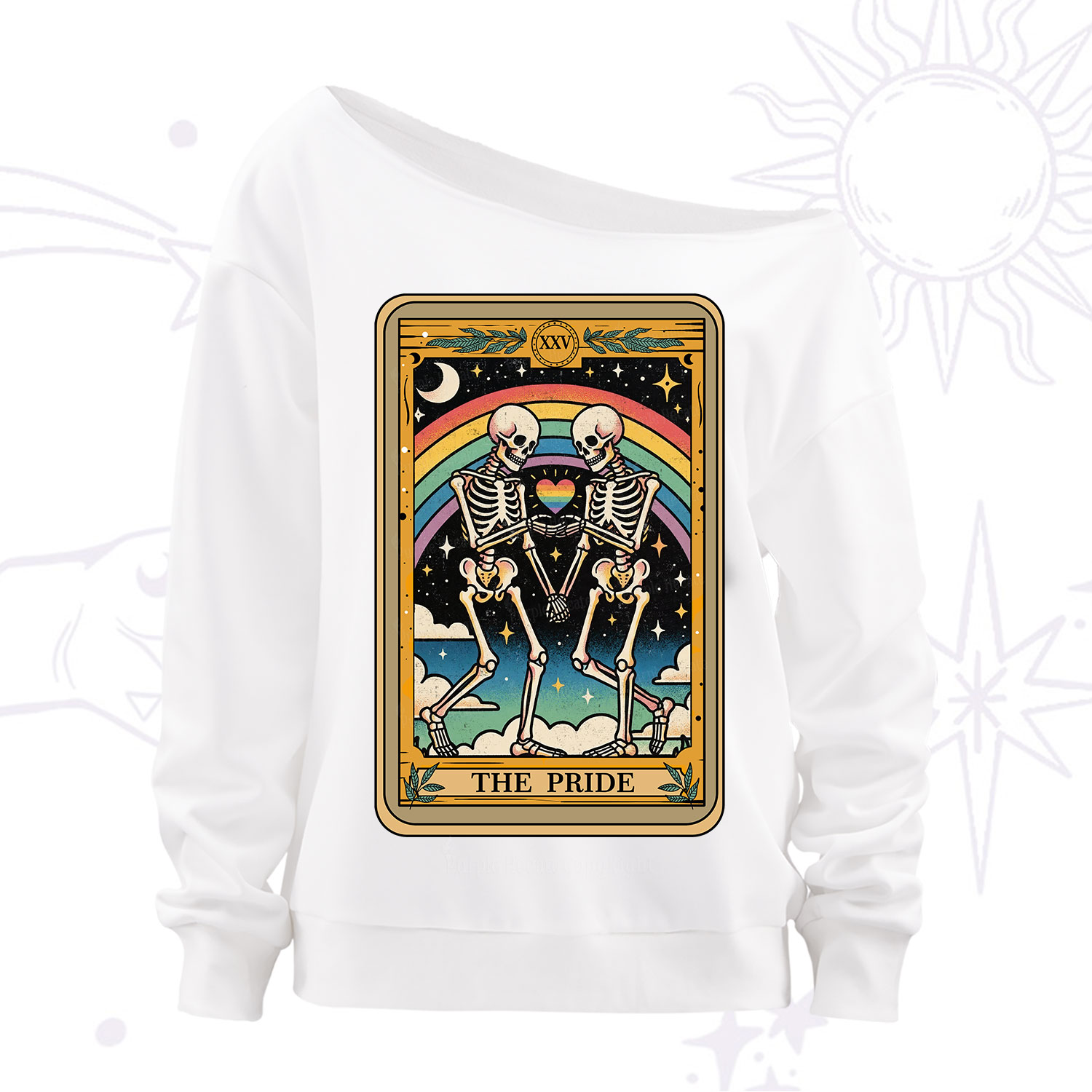 Purplehecate The Pride Tarot Off The Shoulder Sweatshirt