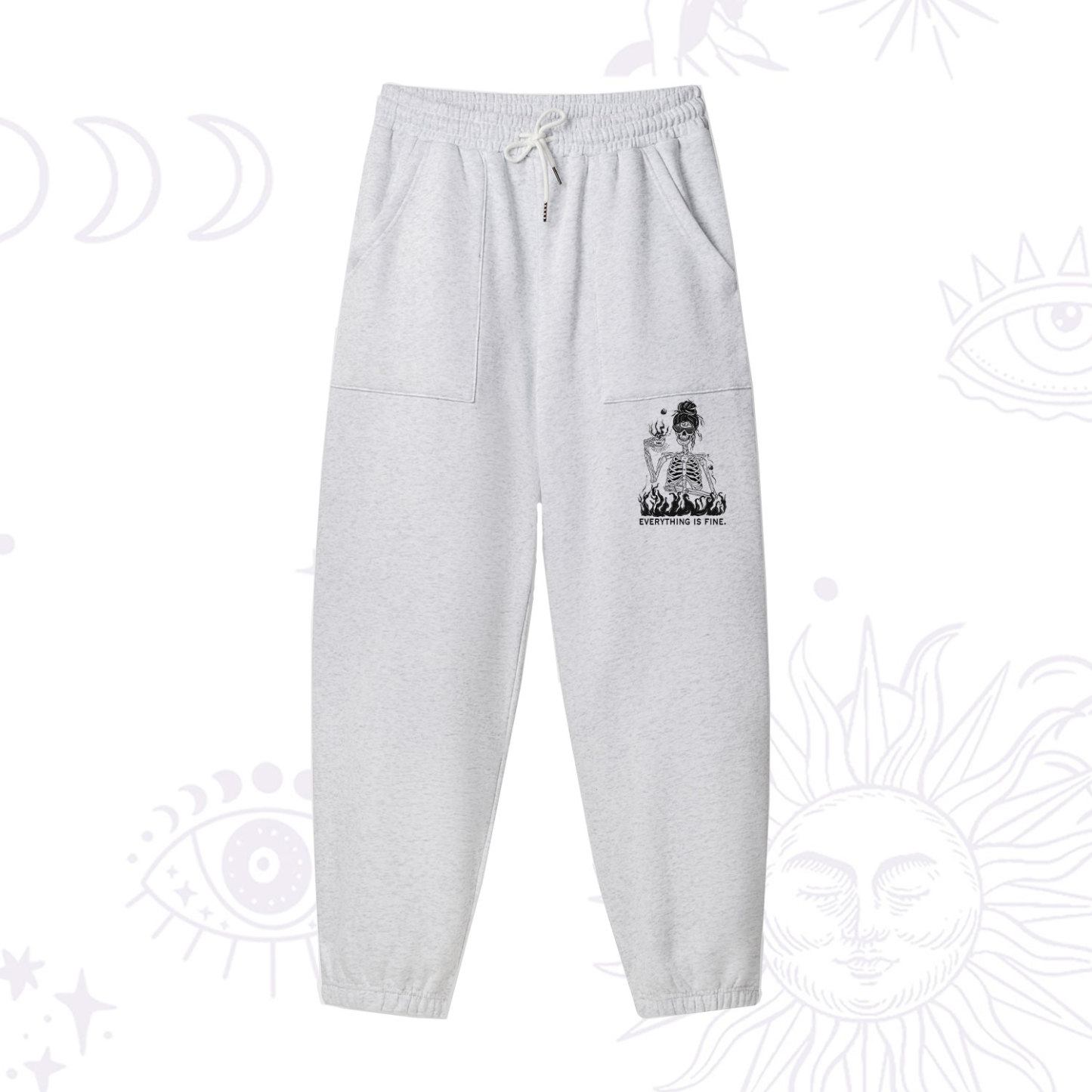 Purplehecate Everything Is Fine Fleece Sweatpants