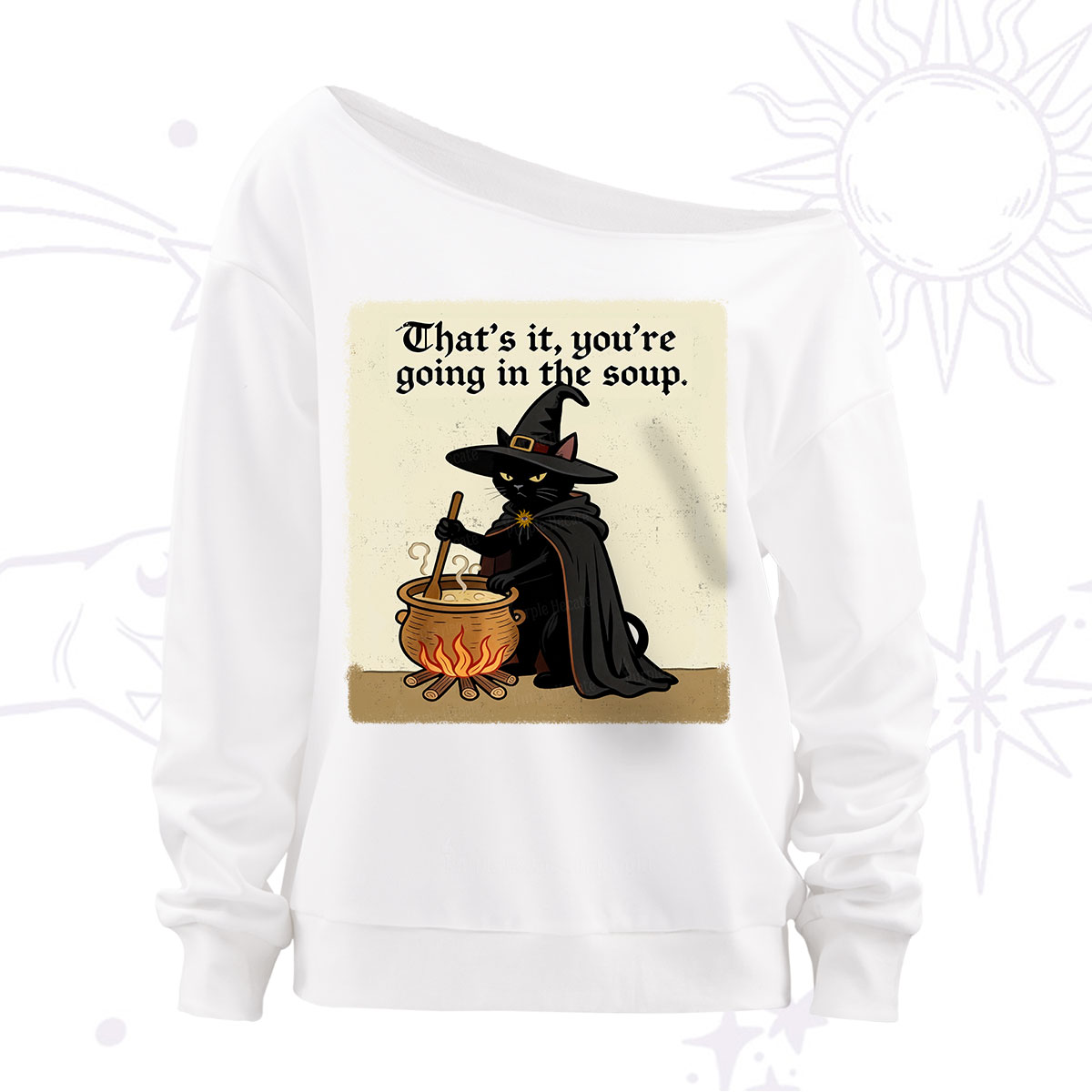 Purplehecate That's It You're Going in the Soup Off The Shoulder Sweatshirt