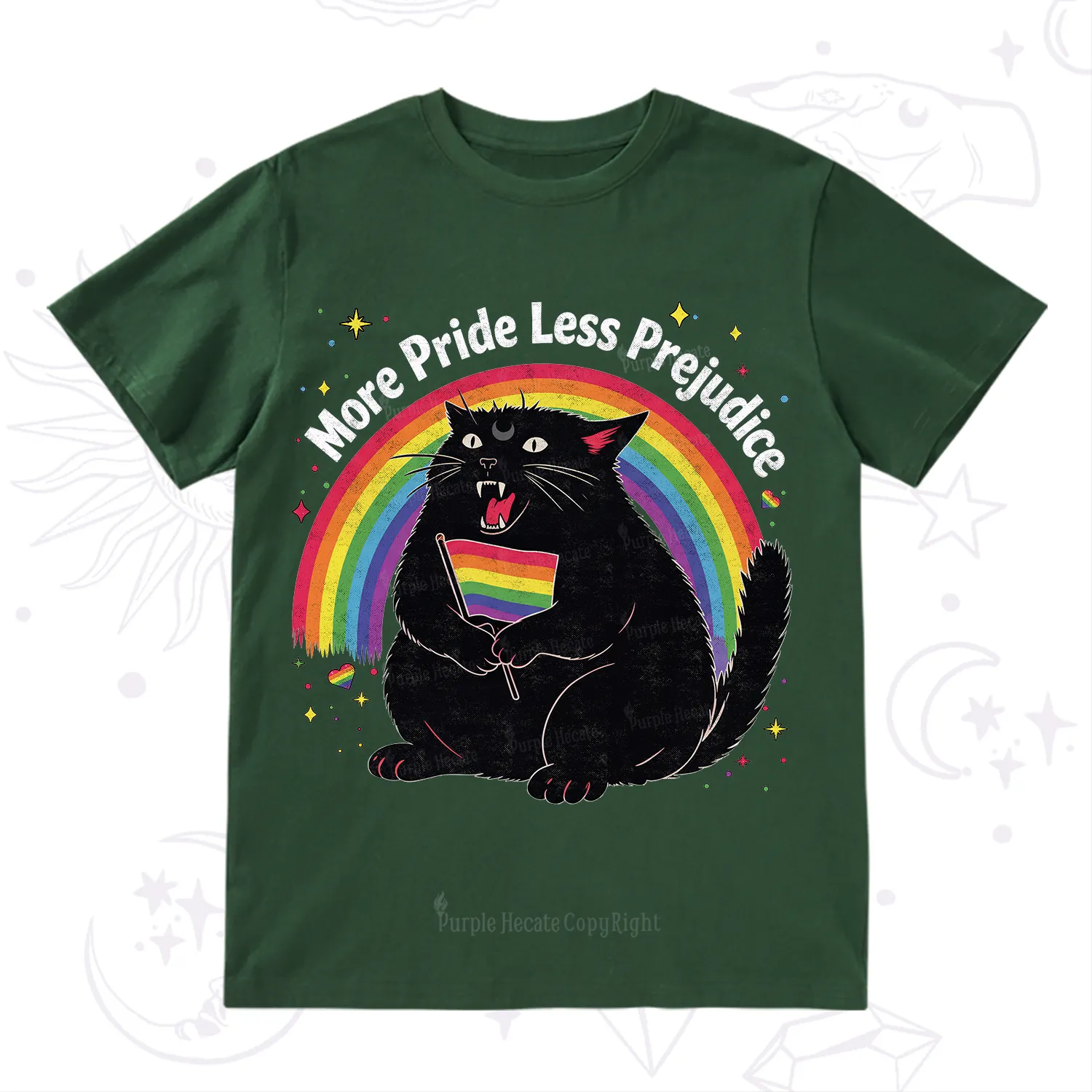 Purplehecate More Pride Less Prejudice Cat T-Shirt