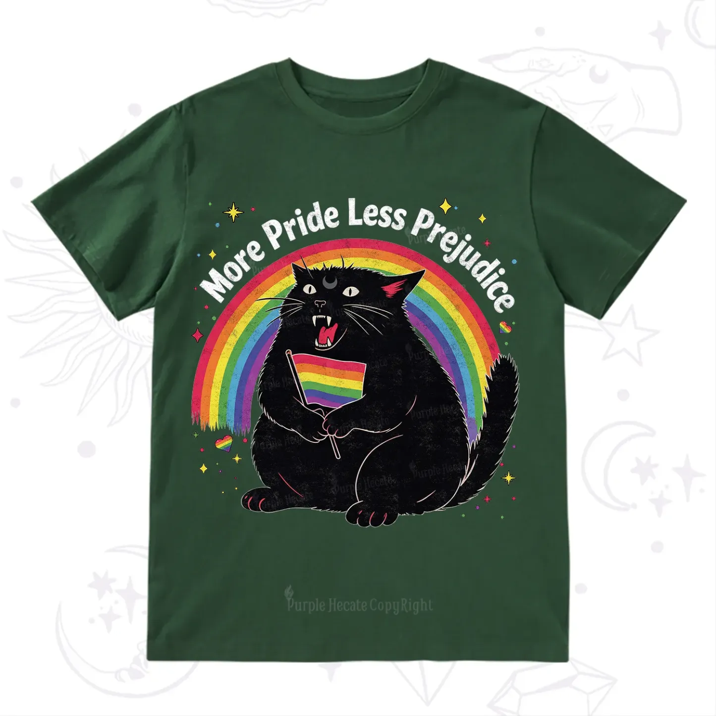 Purplehecate More Pride Less Prejudice Cat T-Shirt