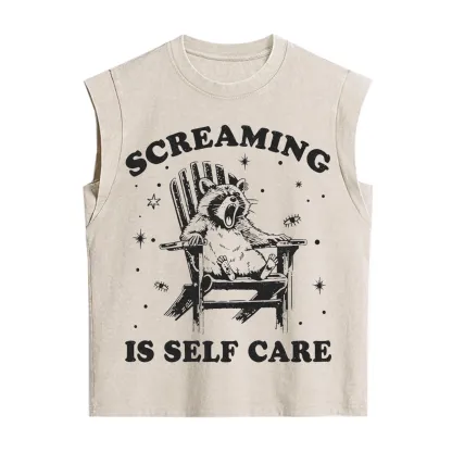 Purplehecate Screaming is Self Care Vintage Washed Tank