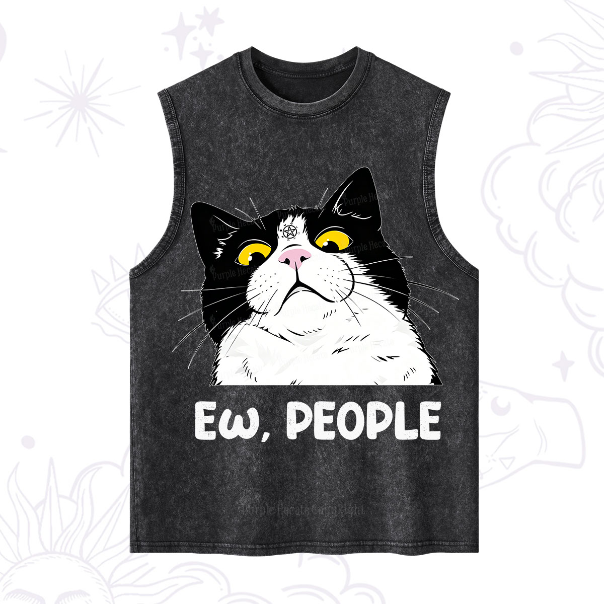 Purplehecate Ew People Cat Washed Tank