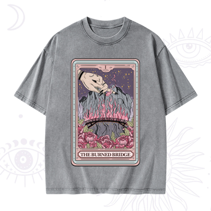 Purplehecate The Burned Bridge Tarot Washed T-Shirt