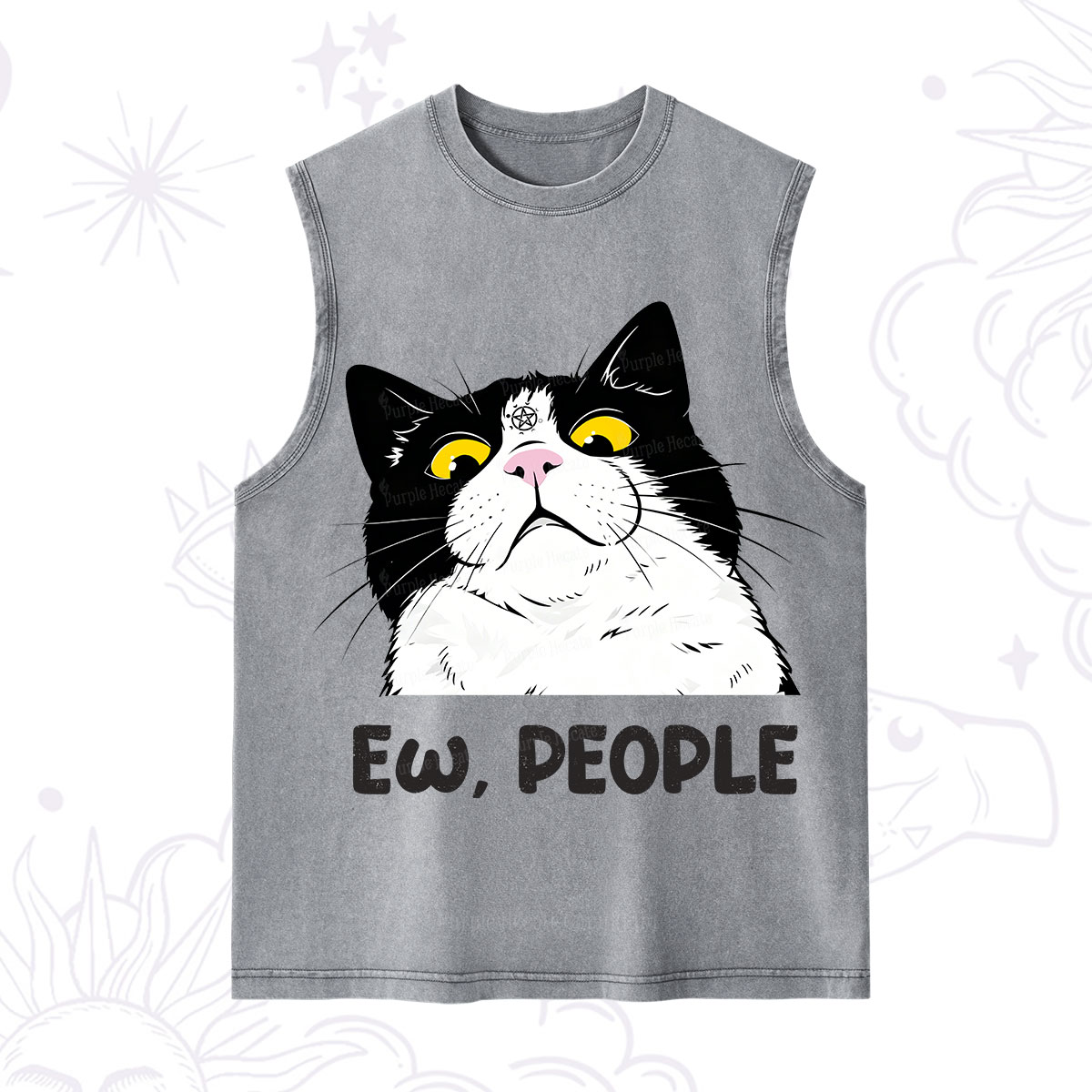 Purplehecate Ew People Cat Washed Tank