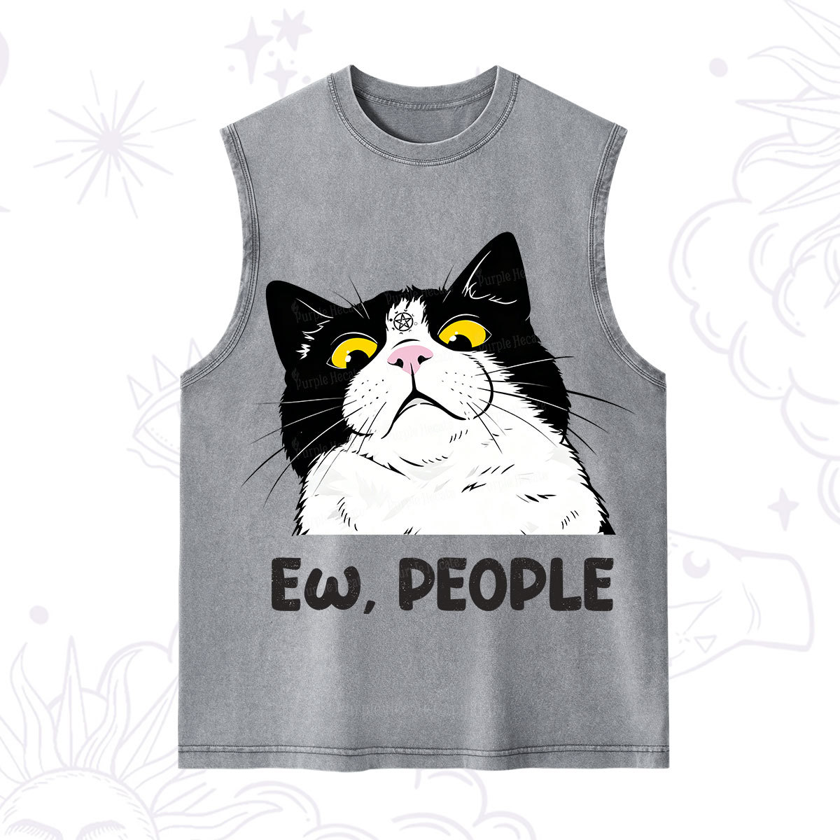 Purplehecate Ew People Cat Washed Tank