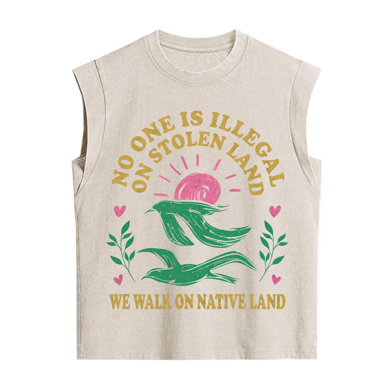 Purplehecate No One is Illegal on Stolen Land Vintage Washed Tank