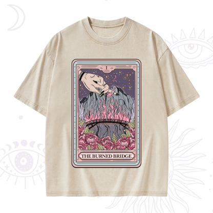 Purplehecate The Burned Bridge Tarot Washed T-Shirt
