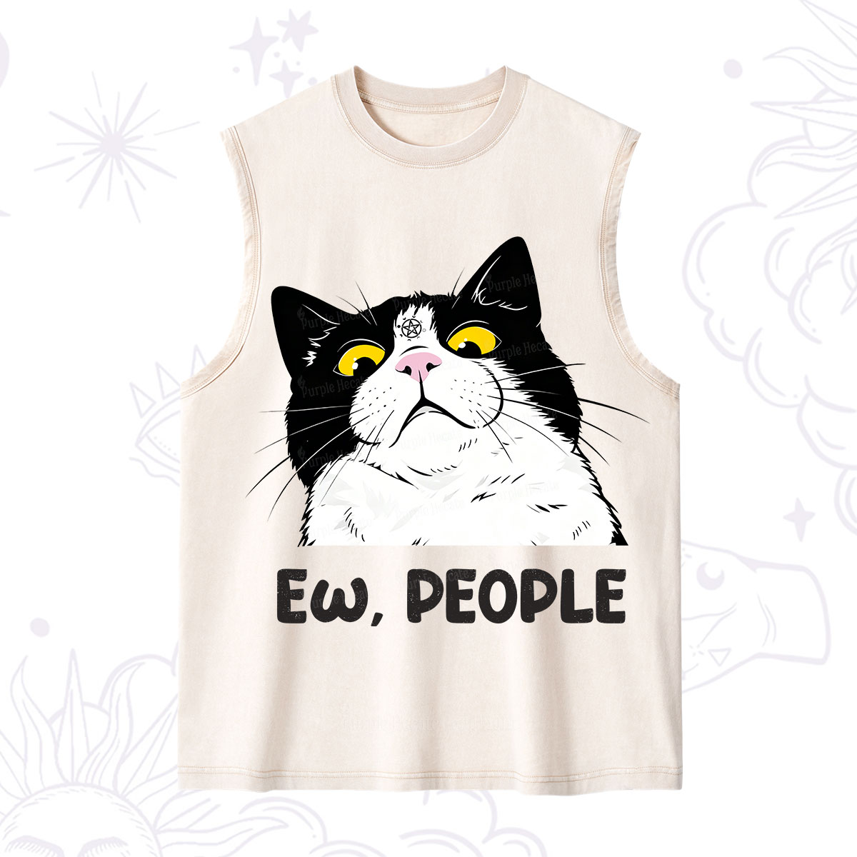 Purplehecate Ew People Cat Washed Tank