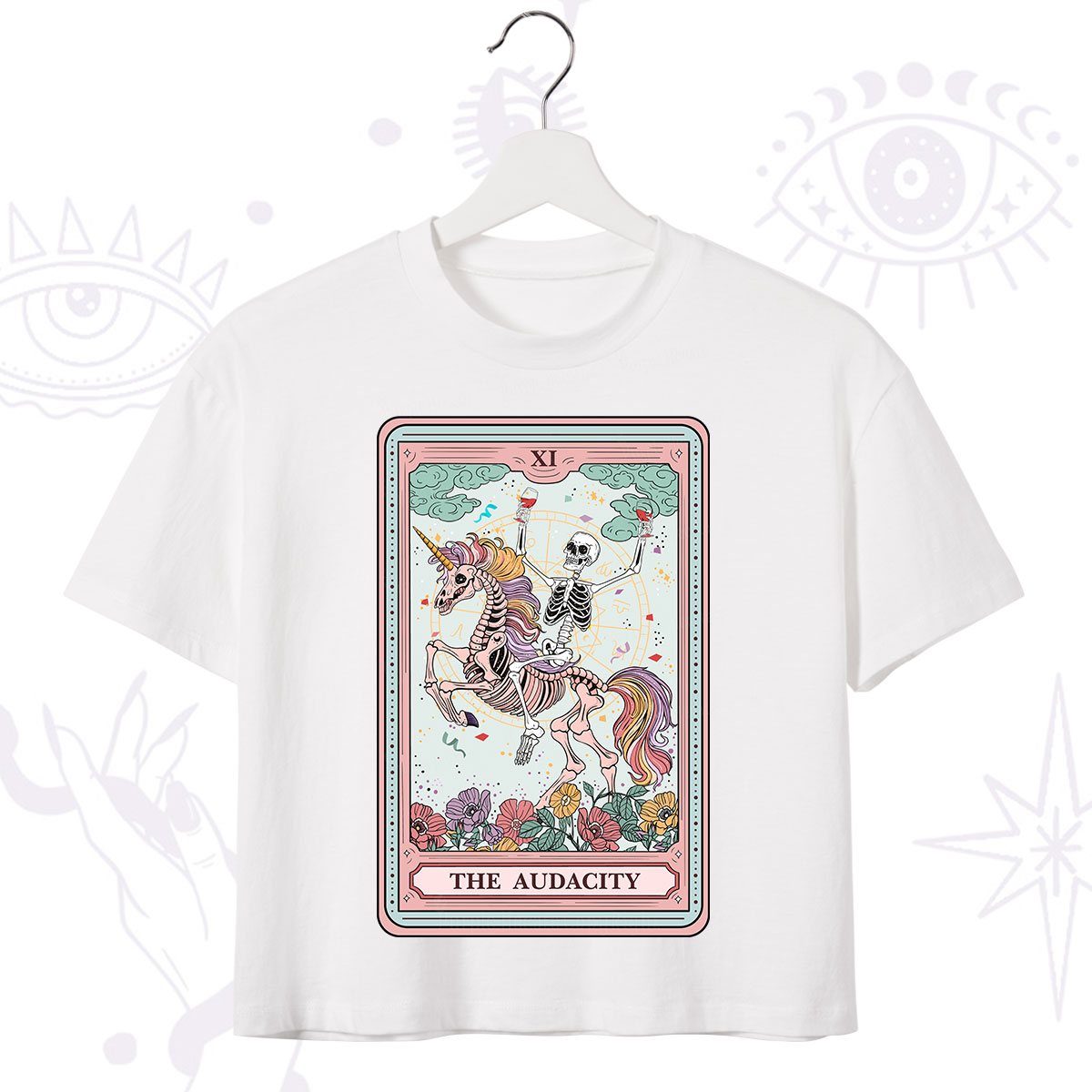 Purplehecate The Funny Skeleton Audacity Tarot Crop T-Shirt