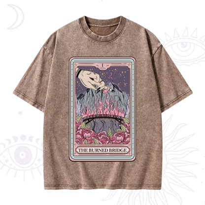 Purplehecate The Burned Bridge Tarot Washed T-Shirt