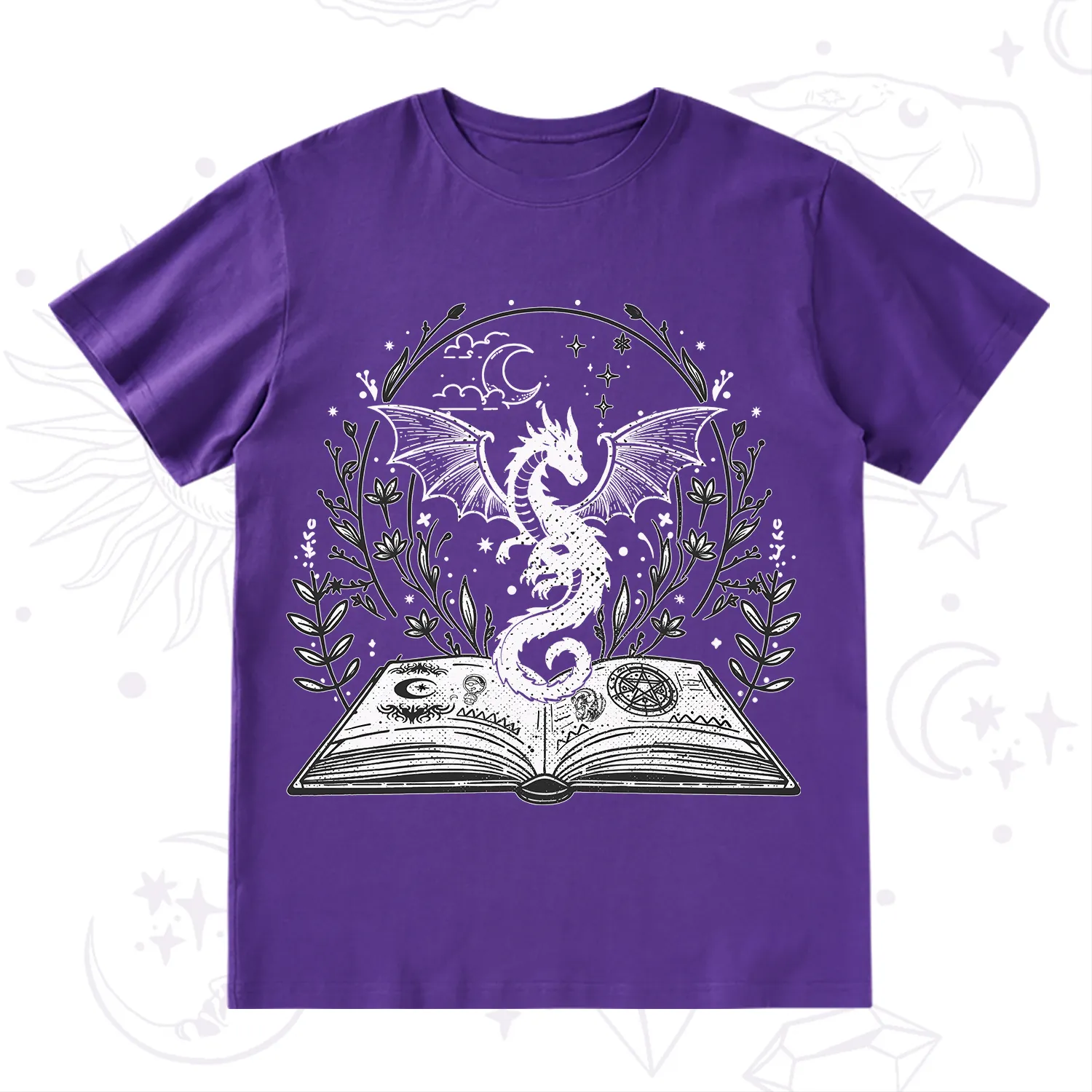 Purplehecate Magical Book Dragon Fantasy T-Shirt