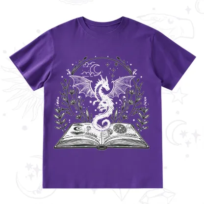 Purplehecate Magical Book Dragon Fantasy T-Shirt