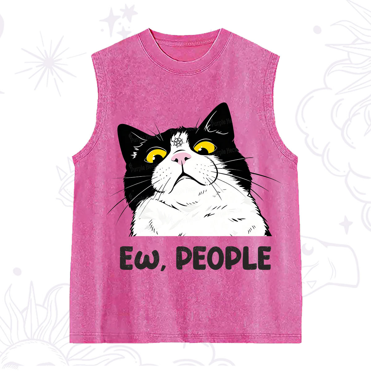 Purplehecate Ew People Cat Washed Tank