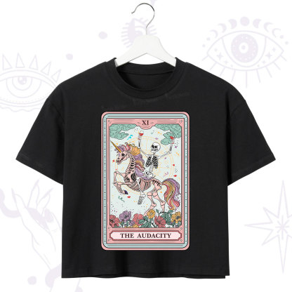 Purplehecate The Funny Skeleton Audacity Tarot Crop T-Shirt
